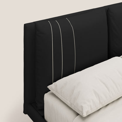 Giselle letto moderno con cuscini testata regolabile con tasche in microfibra impermeabile T11 nero 