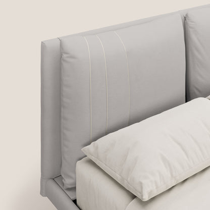 Giselle letto moderno con cuscini testata regolabile con tasche in microfibra impermeabile T11 grigio chiaro 
