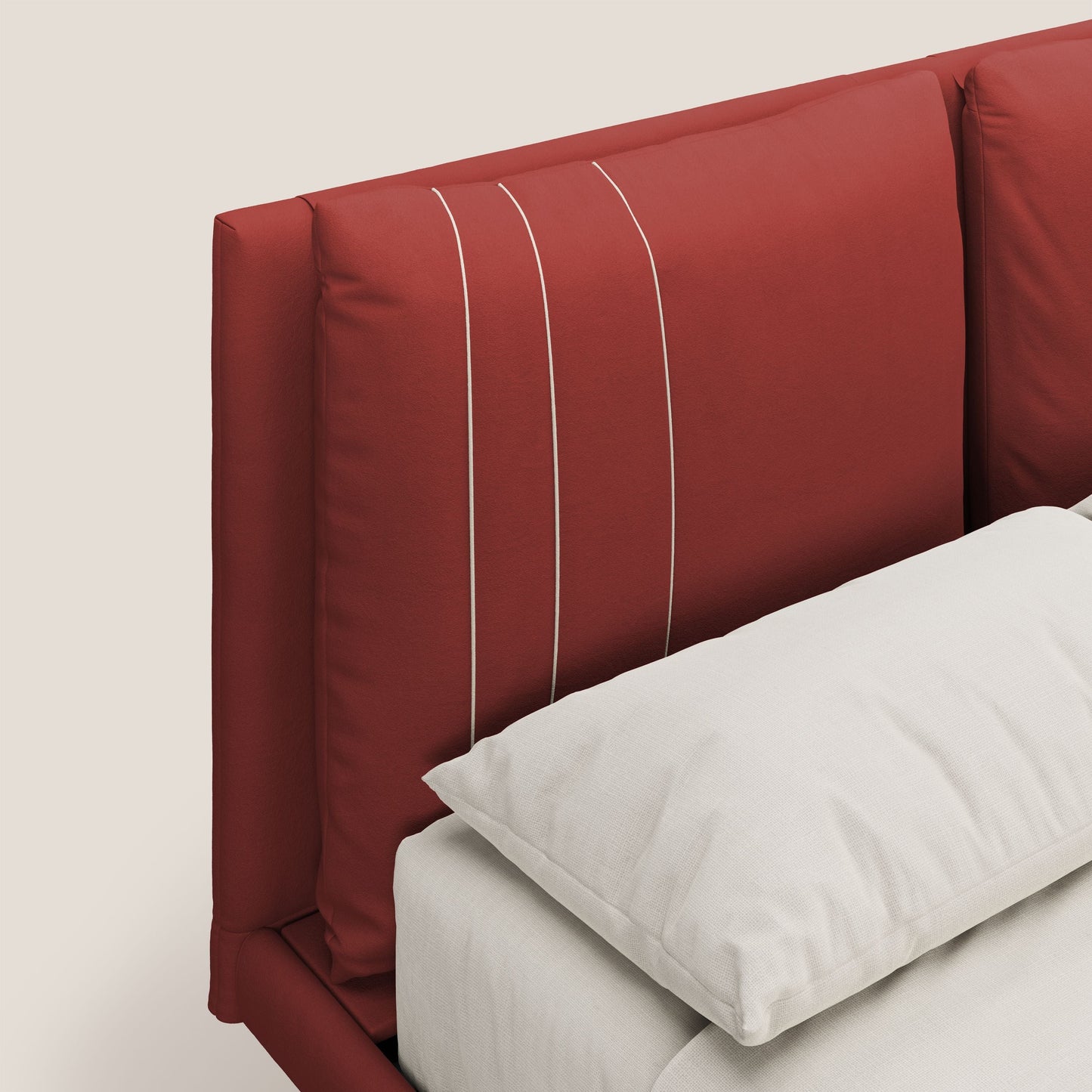 Giselle letto moderno con cuscini testata regolabile con tasche in microfibra impermeabile T11 rosso