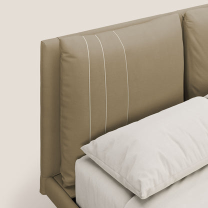 Giselle letto moderno con cuscini testata regolabile con tasche in microfibra impermeabile T11 beige 