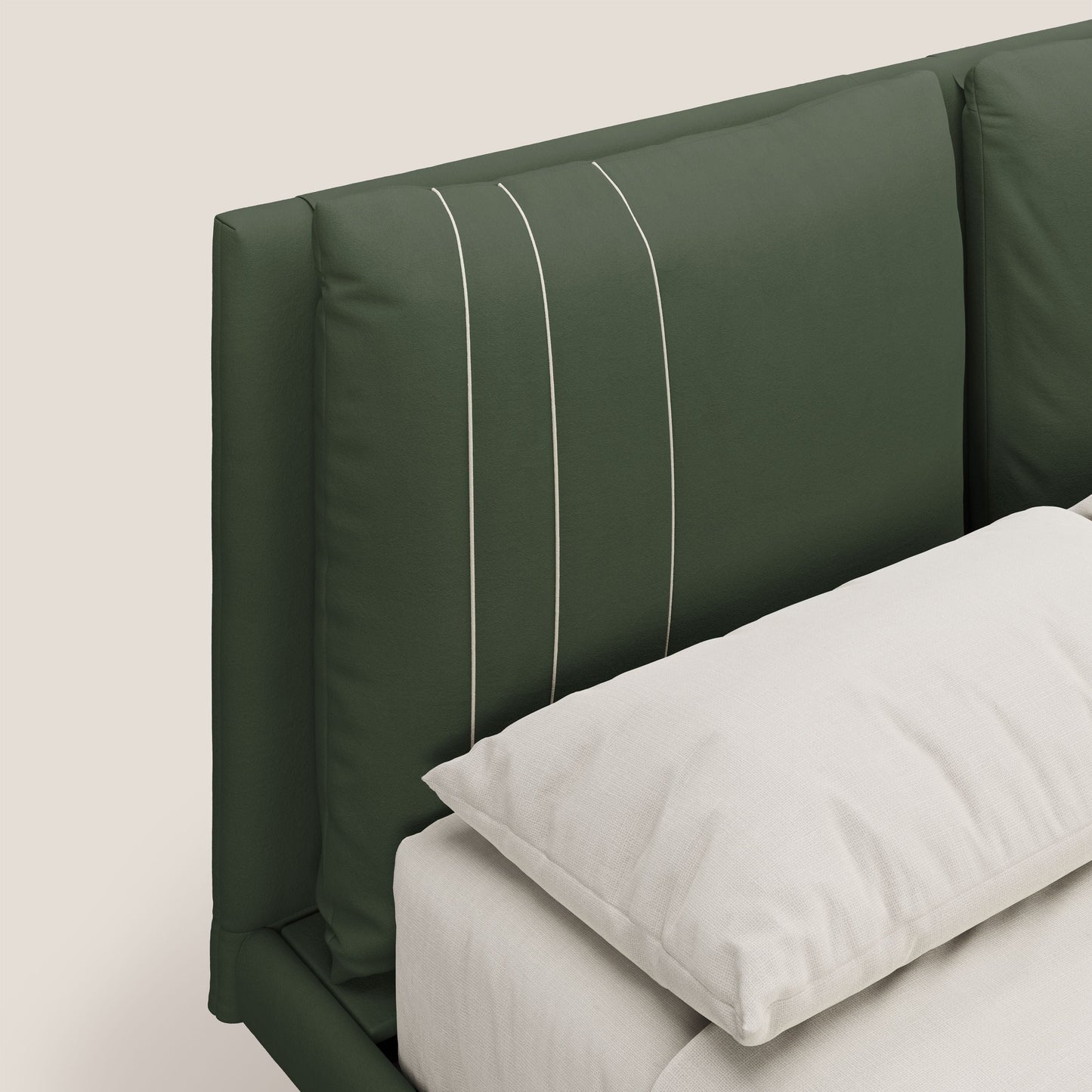 Giselle letto moderno con cuscini testata regolabile con tasche in microfibra impermeabile T11 verde 