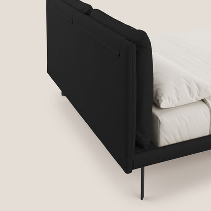 Giselle letto moderno con cuscini testata regolabile con tasche in microfibra impermeabile T11 nero 