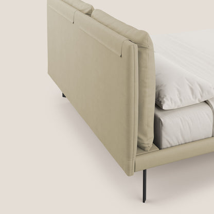 Giselle letto moderno con cuscini testata regolabile con tasche in microfibra impermeabile T11 panna 
