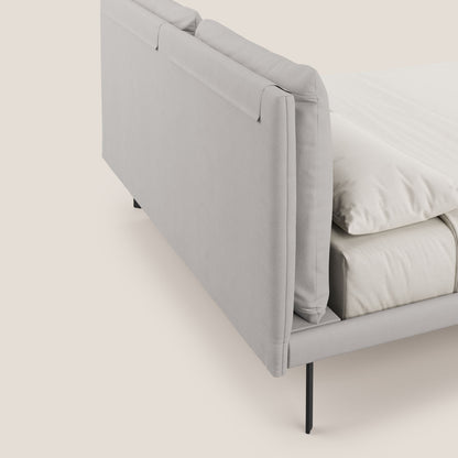 Giselle letto moderno con cuscini testata regolabile con tasche in microfibra impermeabile T11 grigio chiaro 