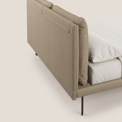 Giselle letto moderno con cuscini testata regolabile con tasche in microfibra impermeabile T11 tortora 