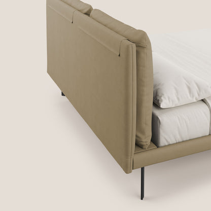 Giselle letto moderno con cuscini testata regolabile con tasche in microfibra impermeabile T11 beige 
