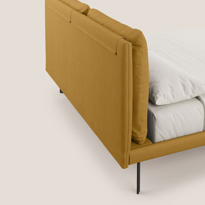 Giselle letto moderno con cuscini testata regolabile con tasche in microfibra impermeabile T11 gialla 