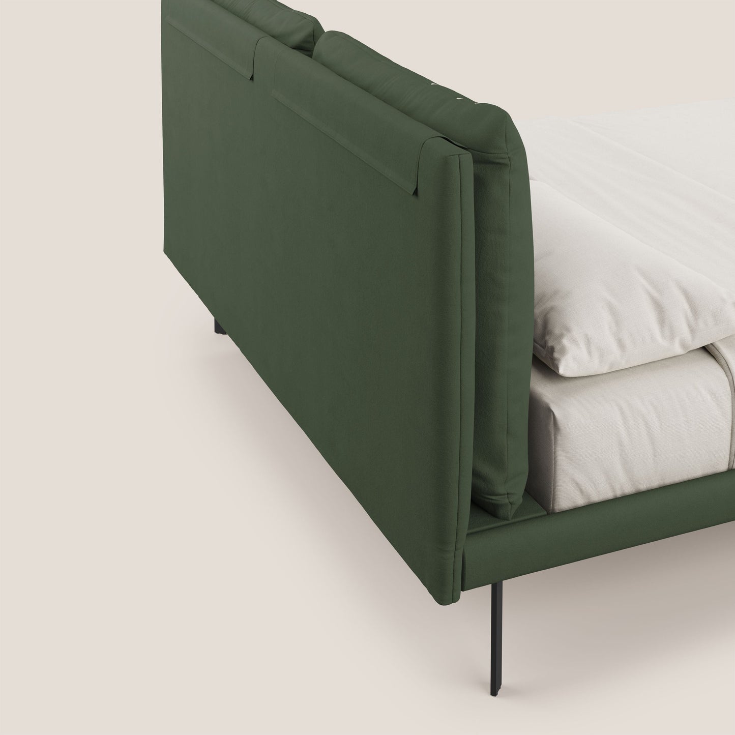 Giselle letto moderno con cuscini testata regolabile con tasche in microfibra impermeabile T11 verde 