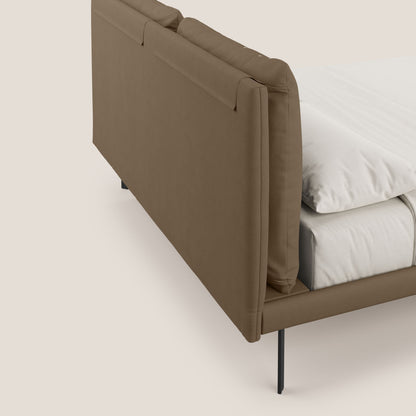 Giselle letto moderno con cuscini testata regolabile con tasche in microfibra impermeabile T11 marrone
