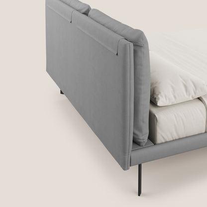 Giselle letto moderno con cuscini testata regolabile con tasche in microfibra impermeabile T11 grigio 