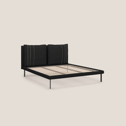 Giselle letto moderno con cuscini testata regolabile con tasche in microfibra impermeabile T11 nero 