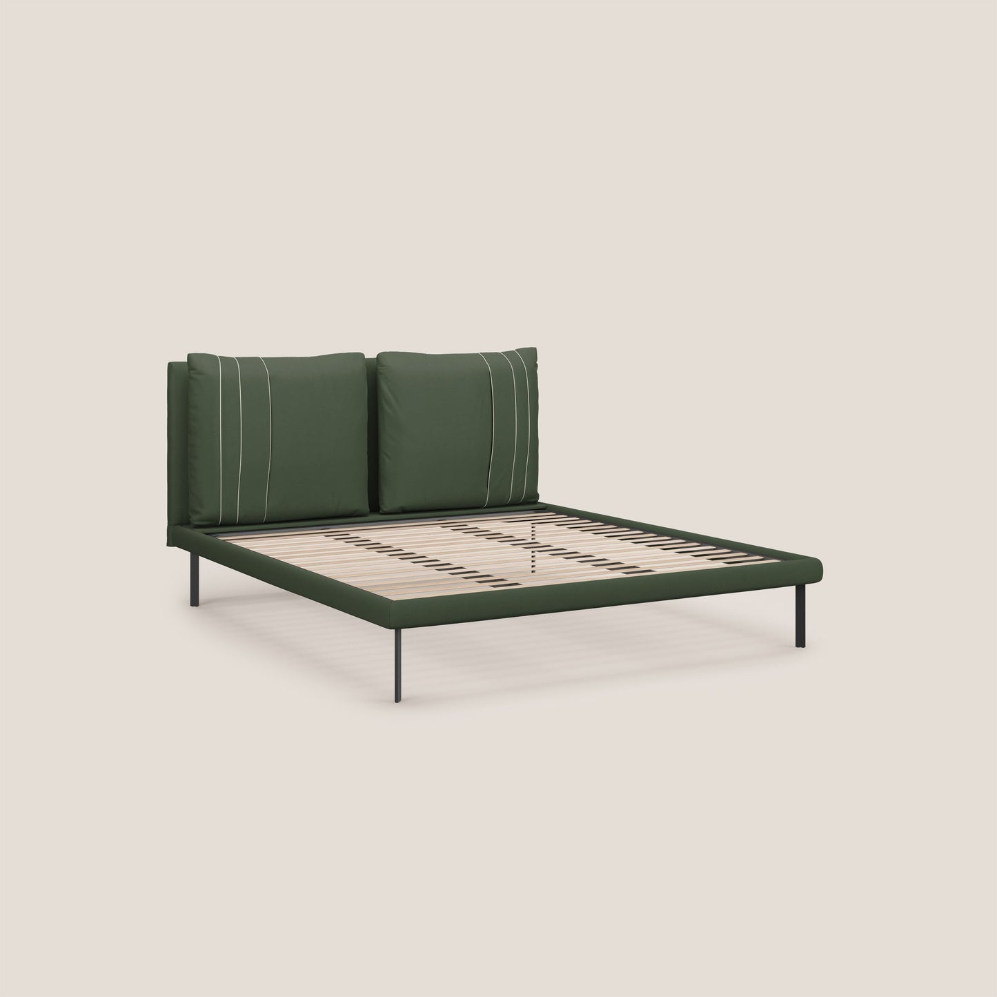 Giselle letto moderno con cuscini testata regolabile con tasche in microfibra impermeabile T11 verde 