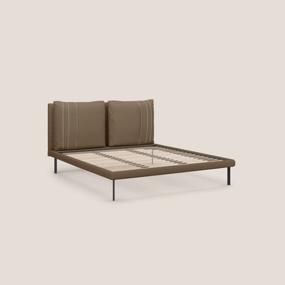 Giselle letto moderno con cuscini testata regolabile con tasche in microfibra impermeabile T11 marrone