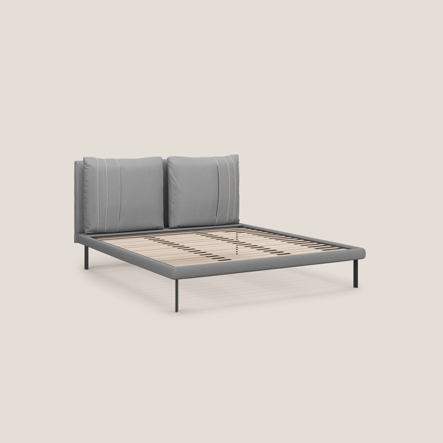 Giselle letto moderno con cuscini testata regolabile con tasche in microfibra impermeabile T11 grigio 