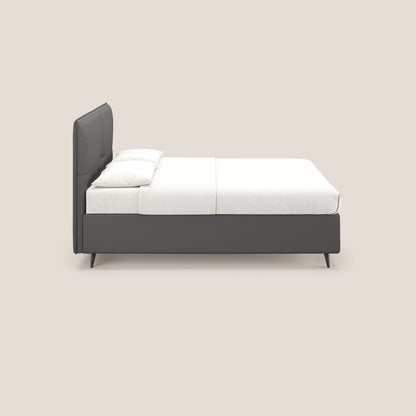 Greta letto contenitore dimensioni SLIM con testata trapuntata in ecopelle impermeabile T04 antracite 