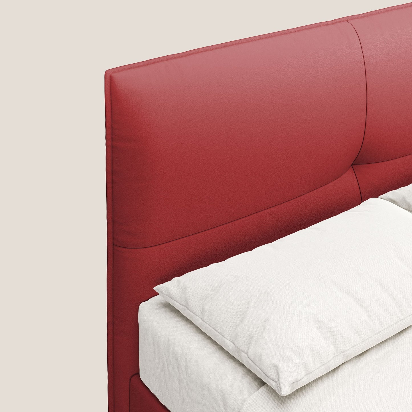 Greta letto contenitore dimensioni SLIM con testata trapuntata in ecopelle impermeabile T04 rosso 