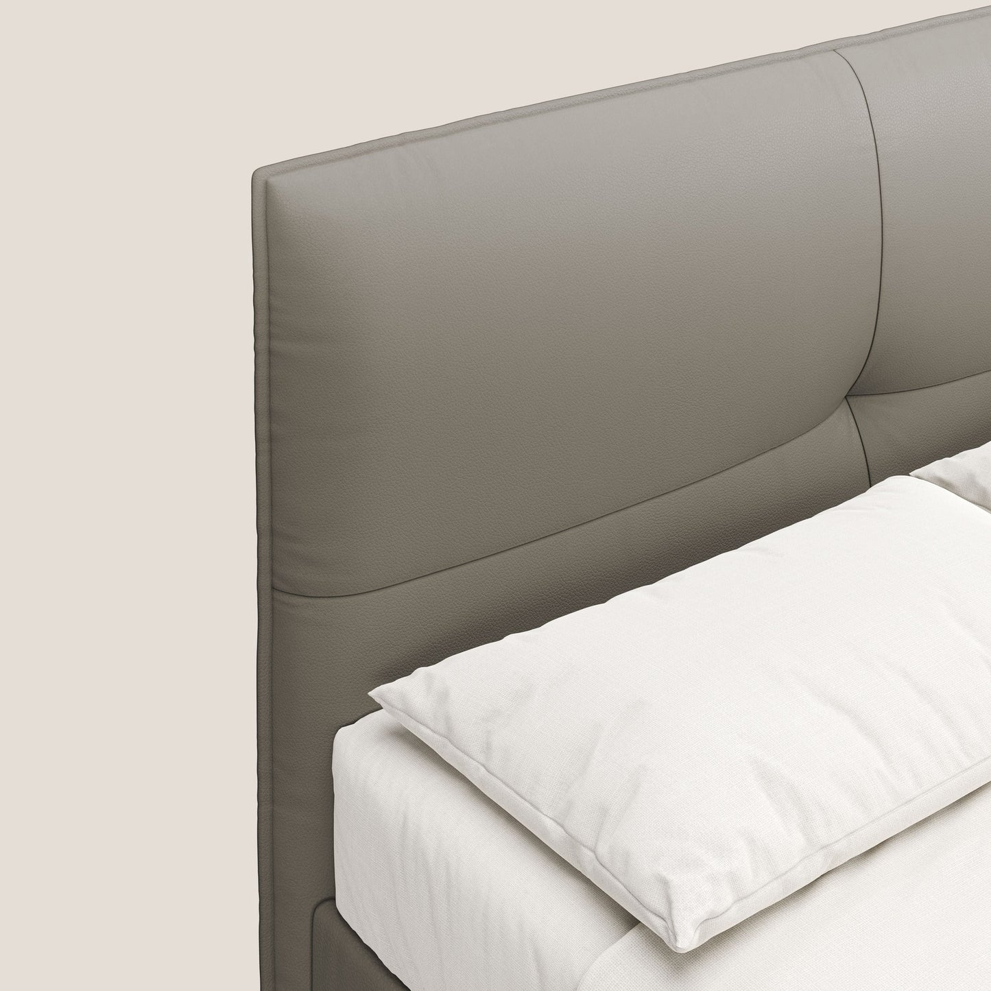 Greta letto contenitore dimensioni SLIM con testata trapuntata in ecopelle impermeabile T04 talpa 