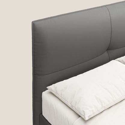 Greta letto contenitore dimensioni SLIM con testata trapuntata in ecopelle impermeabile T04 antracite 