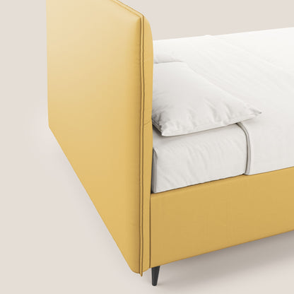 Greta letto contenitore dimensioni SLIM con testata trapuntata in ecopelle impermeabile T04 giallo 
