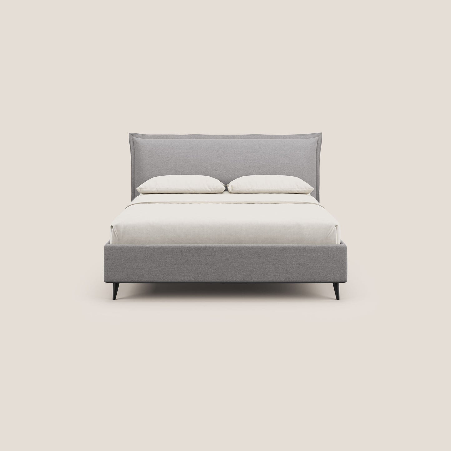 Hans letto contenitore imbottito minimal in tessuto simil cotone impermeabile T19 grigio 
