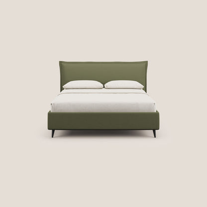 Hans letto contenitore imbottito minimal in tessuto simil cotone impermeabile T19 verde 