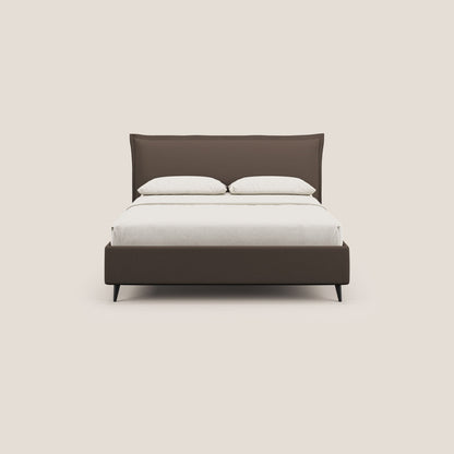 Hans letto contenitore imbottito minimal in tessuto simil cotone impermeabile T19 marrone 