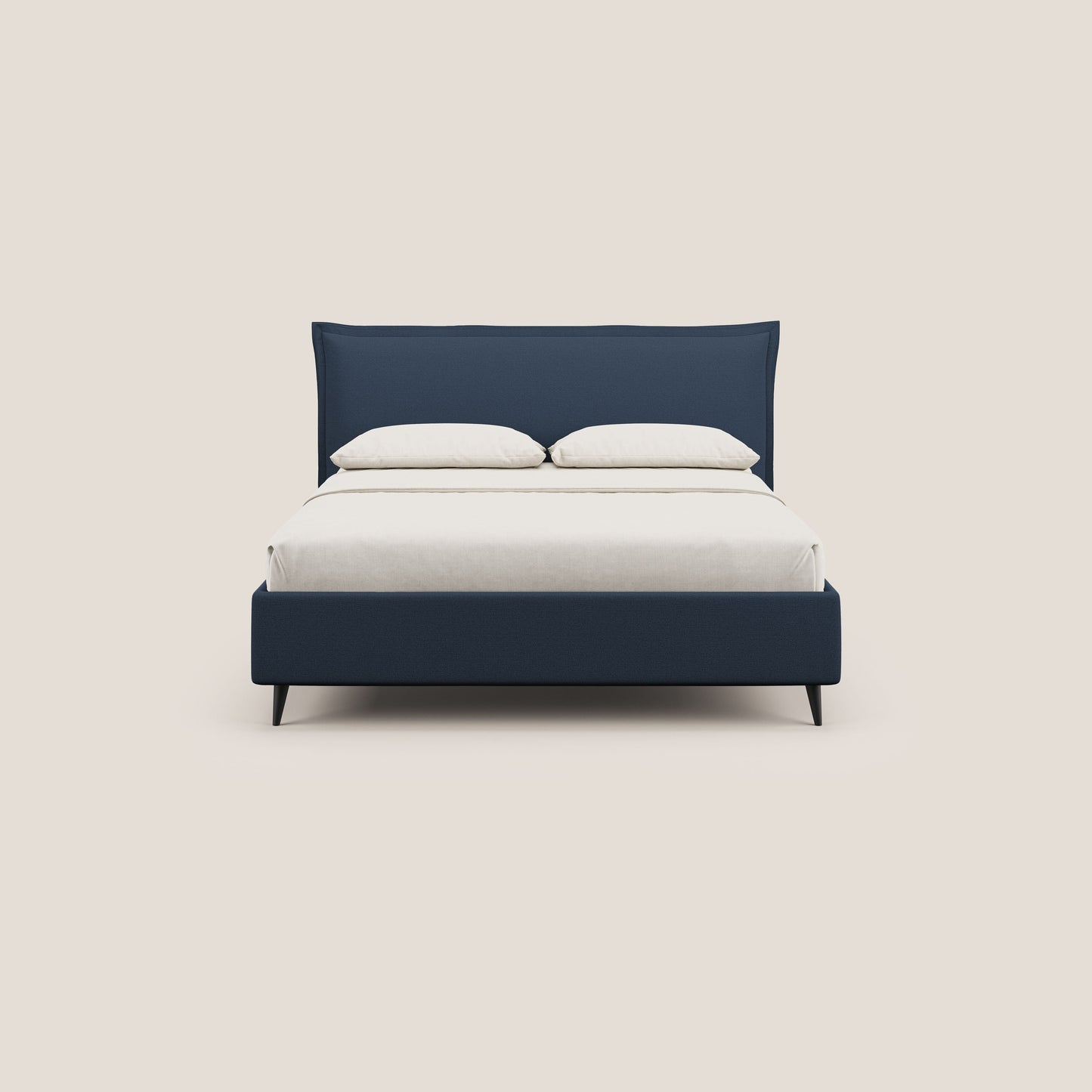 Hans letto contenitore imbottito minimal in tessuto simil cotone impermeabile T19 blu 