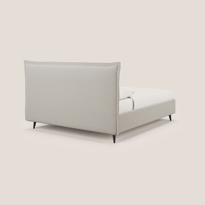 Hans letto contenitore imbottito minimal in tessuto simil cotone impermeabile T19 panna 