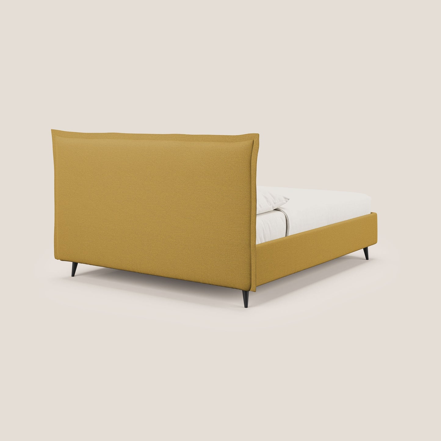 Hans letto contenitore imbottito minimal in tessuto simil cotone impermeabile T19 giallo 