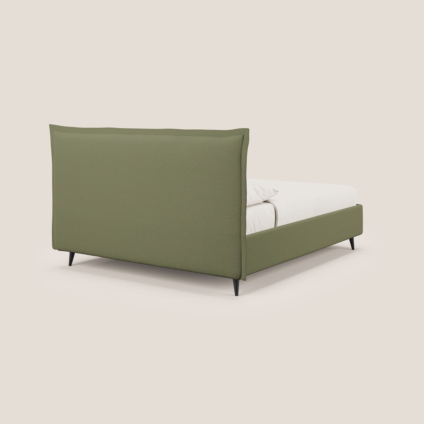 Hans letto contenitore imbottito minimal in tessuto simil cotone impermeabile T19 verde 