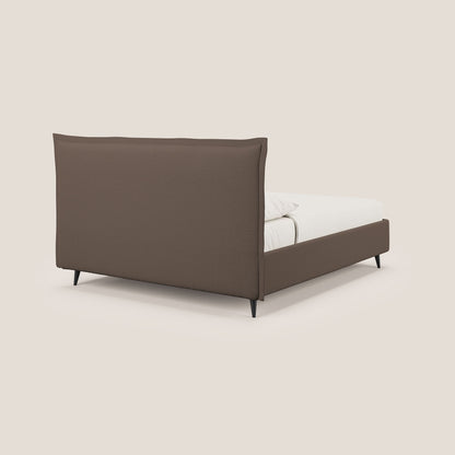 Hans letto contenitore imbottito minimal in tessuto simil cotone impermeabile T19 marrone 