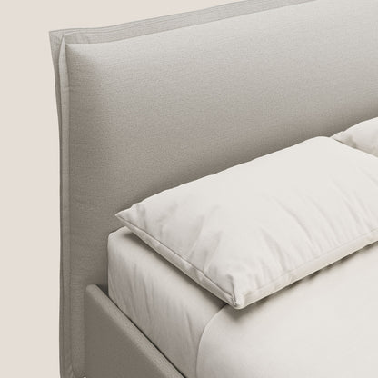 Hans letto contenitore imbottito minimal in tessuto simil cotone impermeabile T19 panna 