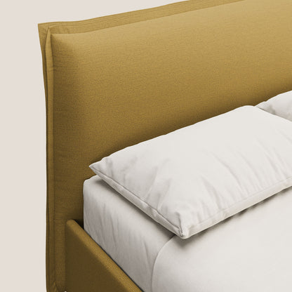 Hans letto contenitore imbottito minimal in tessuto simil cotone impermeabile T19 giallo 