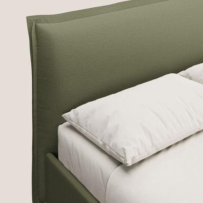 Hans letto contenitore imbottito minimal in tessuto simil cotone impermeabile T19 verde 
