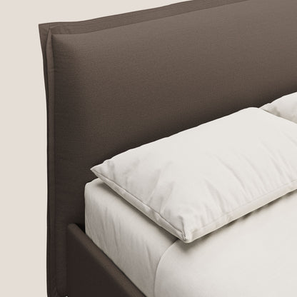 Hans letto contenitore imbottito minimal in tessuto simil cotone impermeabile T19 marrone 