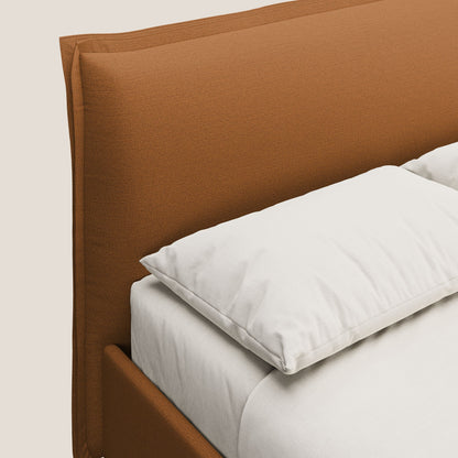 Hans letto contenitore imbottito minimal in tessuto simil cotone impermeabile T19 arancio 