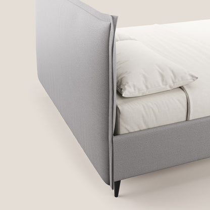 Hans letto contenitore imbottito minimal in tessuto simil cotone impermeabile T19 grigio 