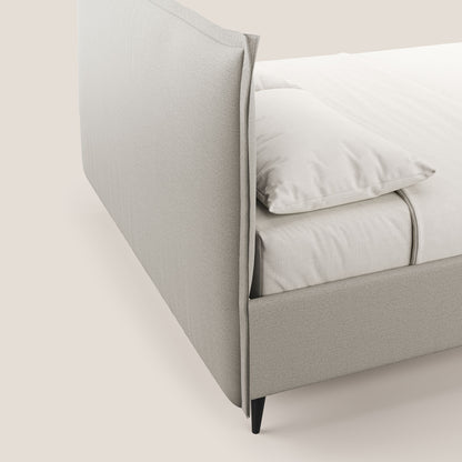 Hans letto contenitore imbottito minimal in tessuto simil cotone impermeabile T19 panna 