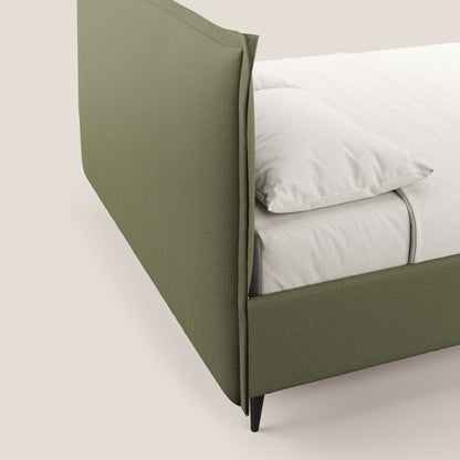Hans letto contenitore imbottito minimal in tessuto simil cotone impermeabile T19 verde 