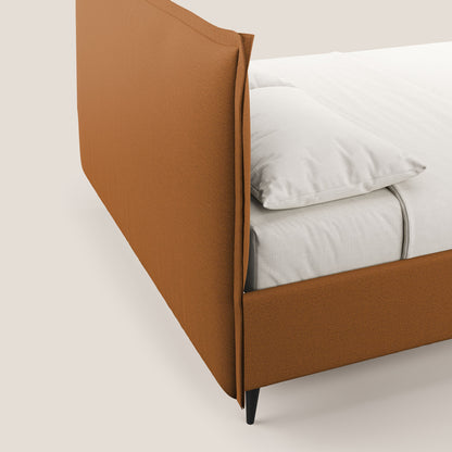 Hans letto contenitore imbottito minimal in tessuto simil cotone impermeabile T19 arancio 