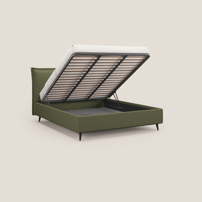 Hans letto contenitore imbottito minimal in tessuto simil cotone impermeabile T19 verde 