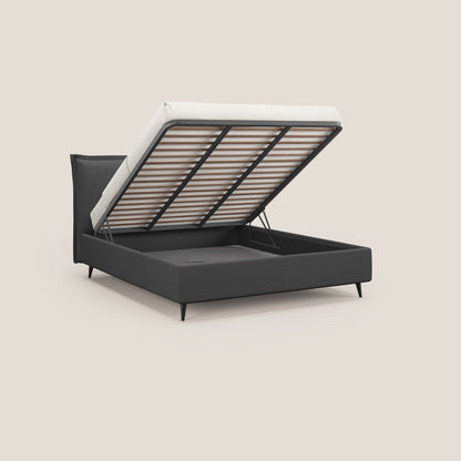 Hans letto contenitore imbottito minimal in tessuto simil cotone impermeabile T19 antracite 