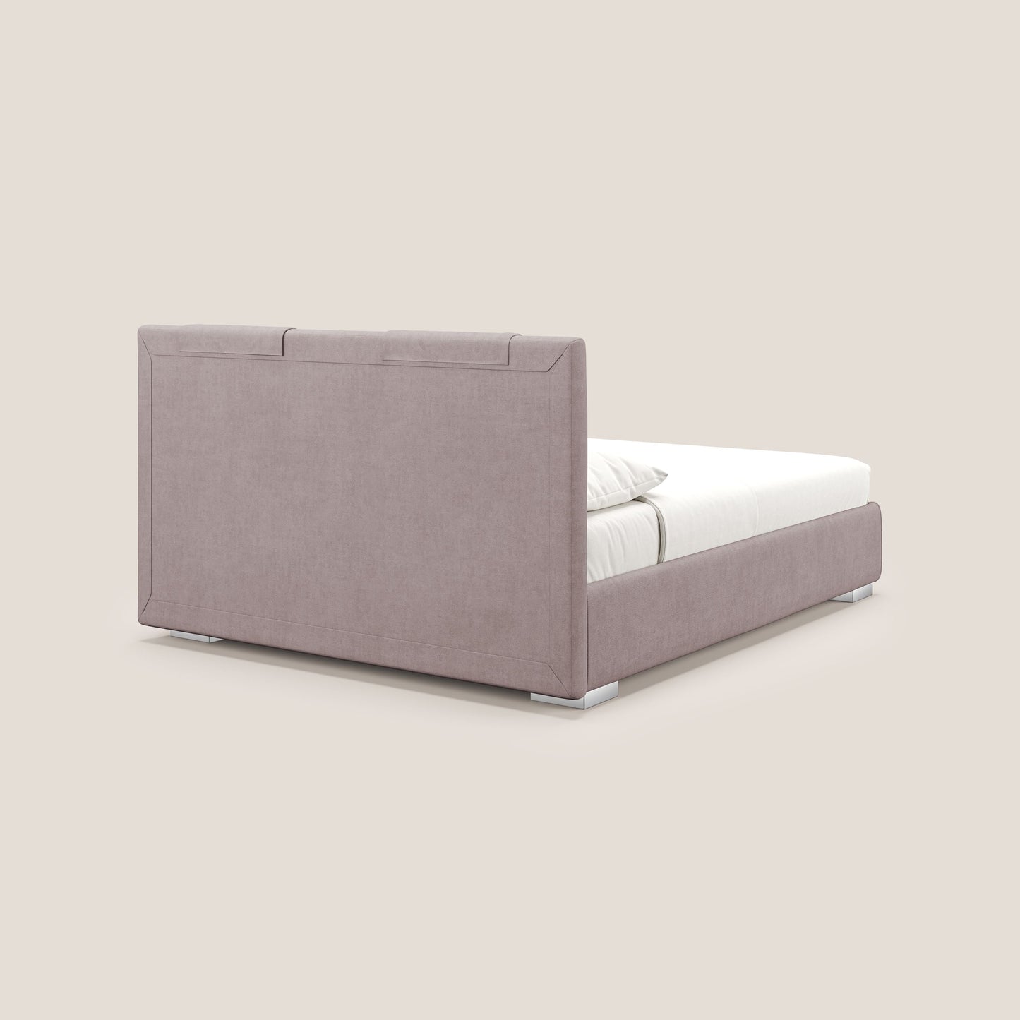 Horus letto imbottito contenitore e presa USB sulla testata in tessuto impermeabile T02 rosa 