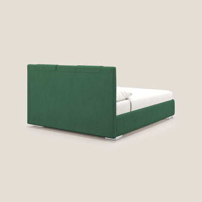 Horus letto imbottito contenitore e presa USB sulla testata in tessuto impermeabile T02 verde 