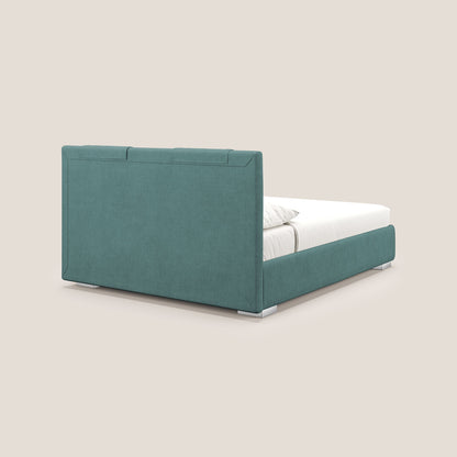 Horus letto imbottito contenitore e presa USB sulla testata in tessuto impermeabile T02 petrolio 