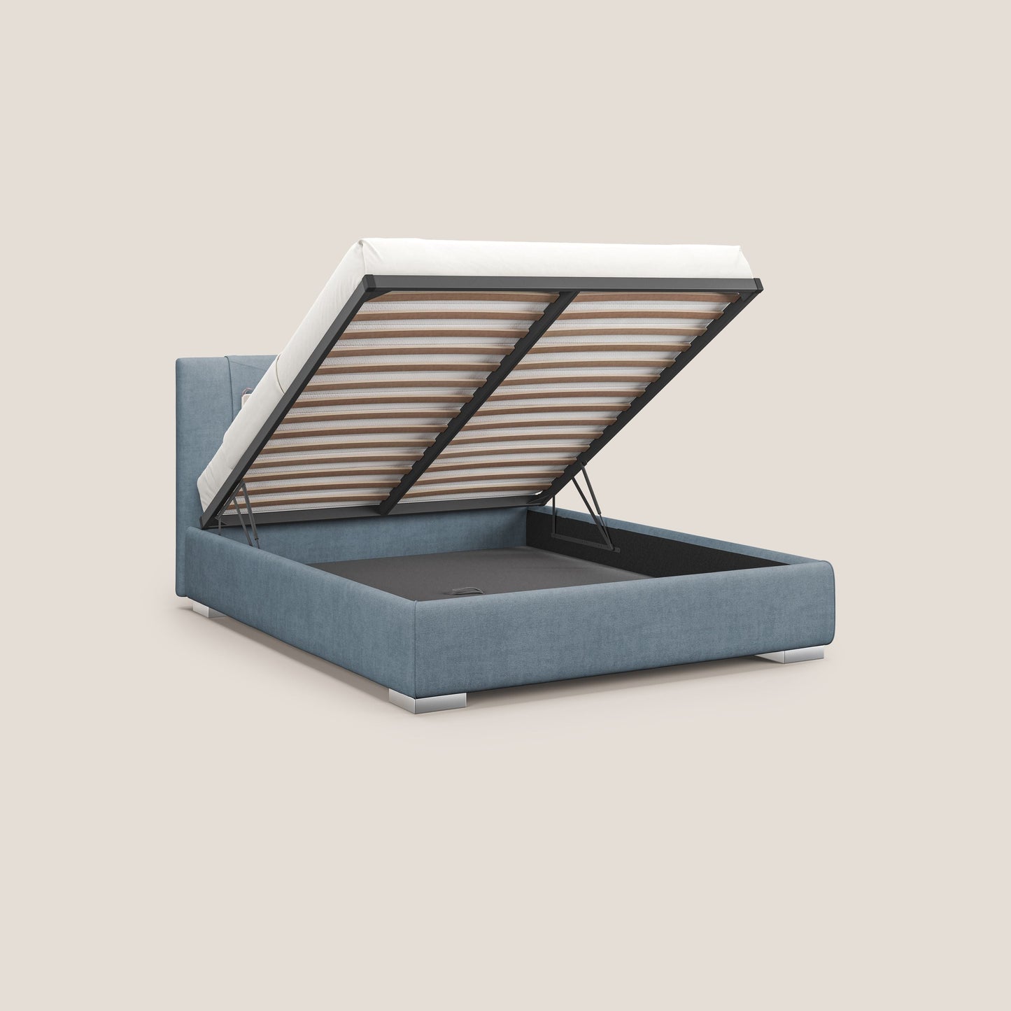 Horus letto imbottito contenitore e presa USB sulla testata in tessuto impermeabile T02 carta da zucchero 