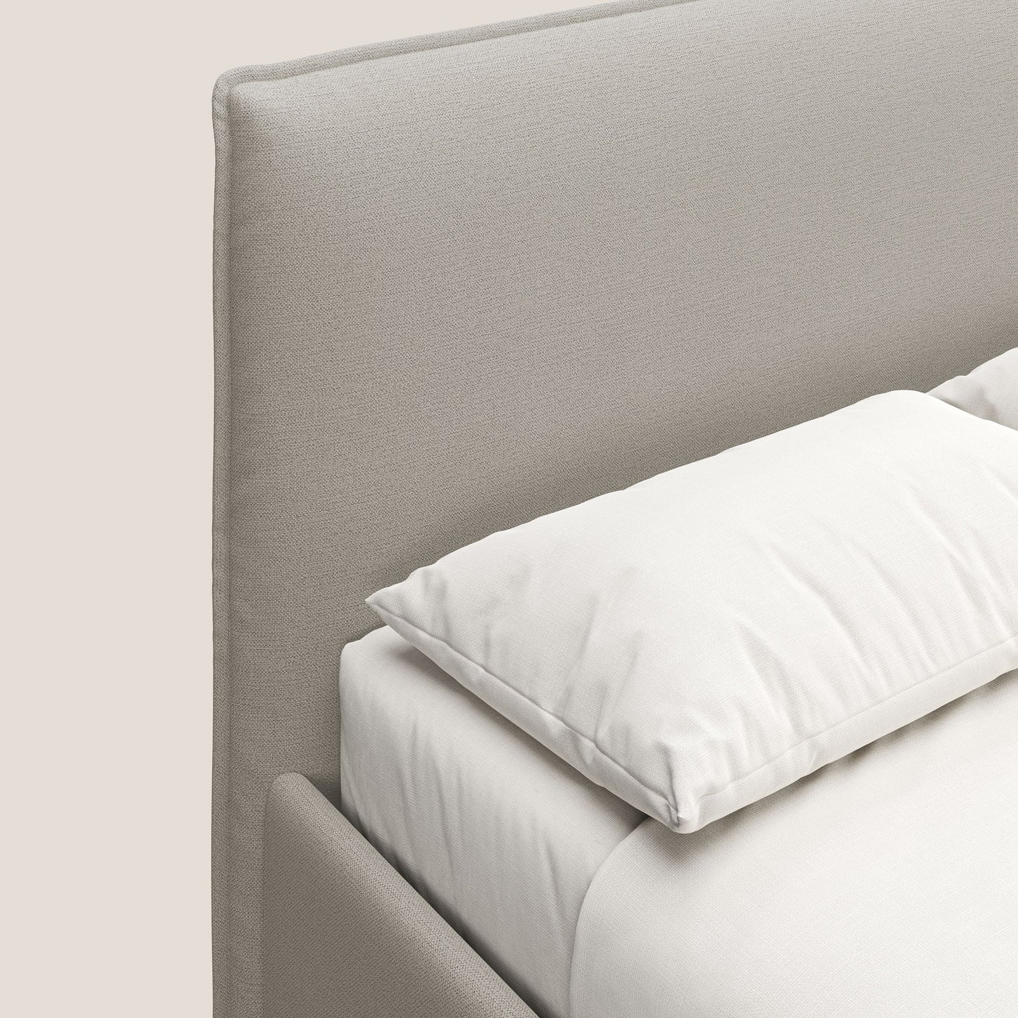 Hunter letto imbottito contenitore sfoderabile in tessuto impermeabile fiammato T19 panna 