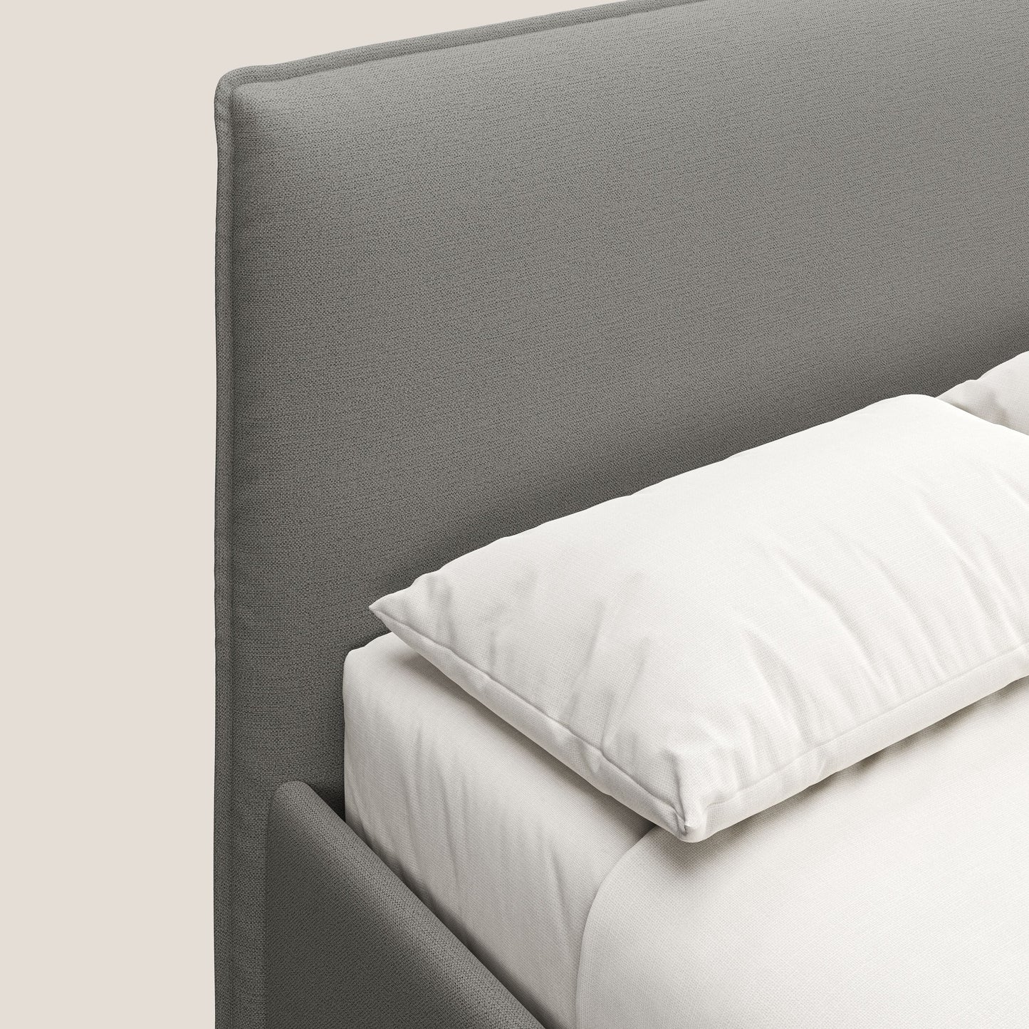 Hunter letto imbottito contenitore sfoderabile in tessuto impermeabile fiammato T19 beige 