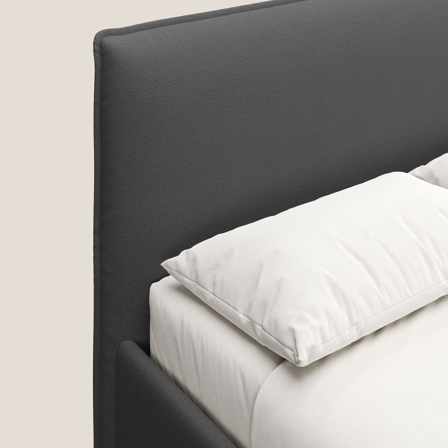 Hunter letto imbottito contenitore sfoderabile in tessuto impermeabile fiammato T19 antracite 