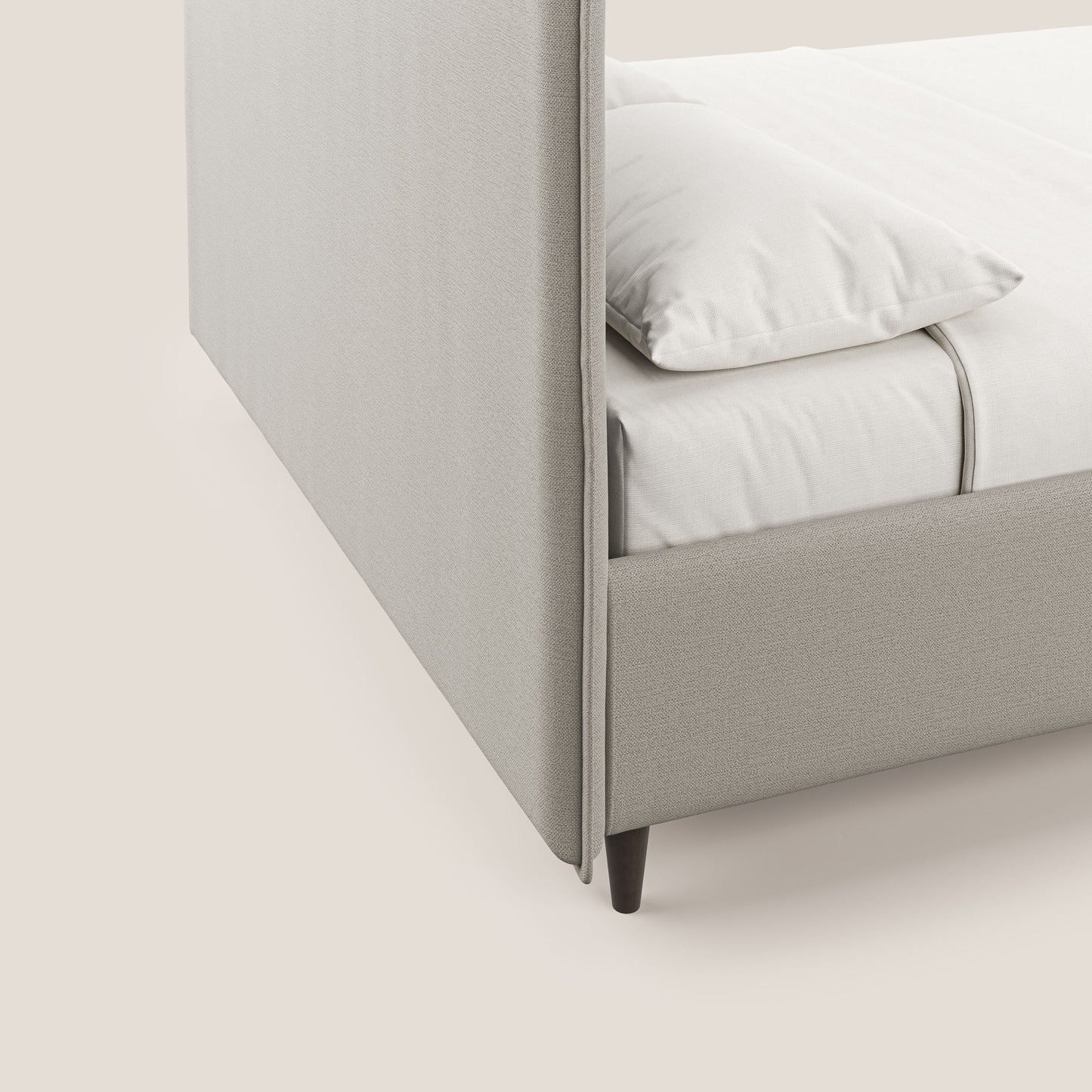 Hunter letto imbottito contenitore sfoderabile in tessuto impermeabile fiammato T19 panna 